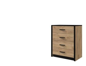 Komoda Oskol 80x83x42 cm, dub kraft a černá