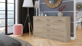 Komoda Oskol 140x83x45 cm, dub sonoma, interiér