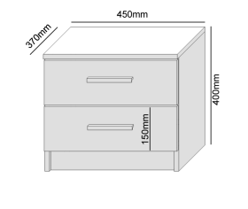 Noční stolek Oskol 45x40x37 cm, dub wotan, rozměry