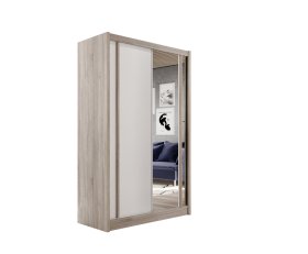 Šatní skříň s posuvnými dveřmi Senza 150x215x61 cm, bílá a dub sonoma