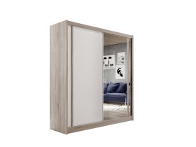 Šatní skříň s posuvnými dveřmi Senza 203x215x61 cm, bílá a dub sonoma