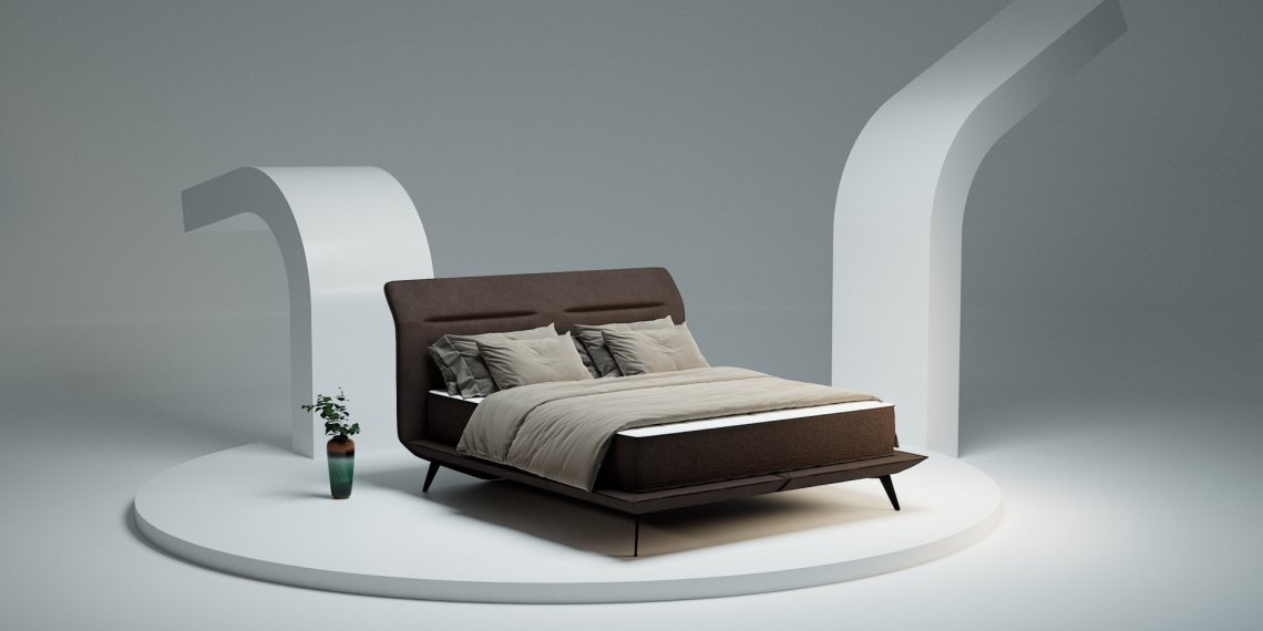 Dvoulůžko Bend v rozměru 180x200, v potahu Aphrodite 6, interiér